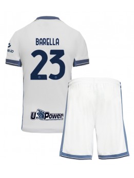 Billige Inter Milan Nicolo Barella #23 Bortedraktsett Barn 2024-25 Kortermet (+ Korte bukser)